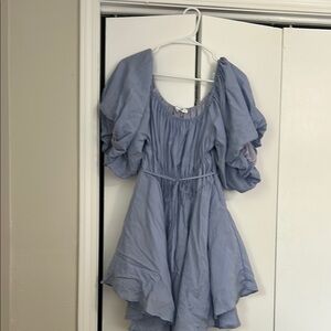 Altar'd State Soft Blue Gathered Top